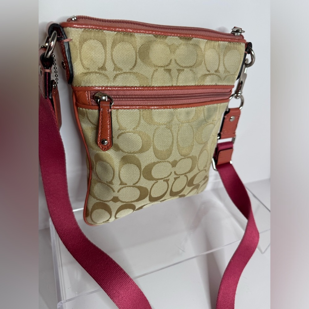 Coach Beige and Pink Floral Crossbody Bag - Picture 3 of 4